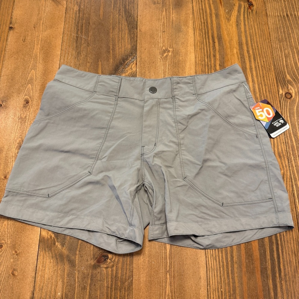 Mountain Hardwear Ramesa Scout Shorts Womens 8 Gray Nylon 5" Inseam Outdoor NWT